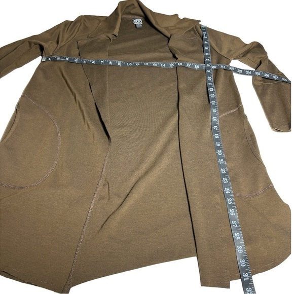 Clara Sun Woo Brown Open Waterfall Front Jacket small - Picture 4 of 9